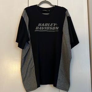 Mens Harley Davidson short sleeve athletic material shirt